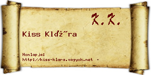 Kiss Klára névjegykártya
