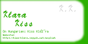 klara kiss business card